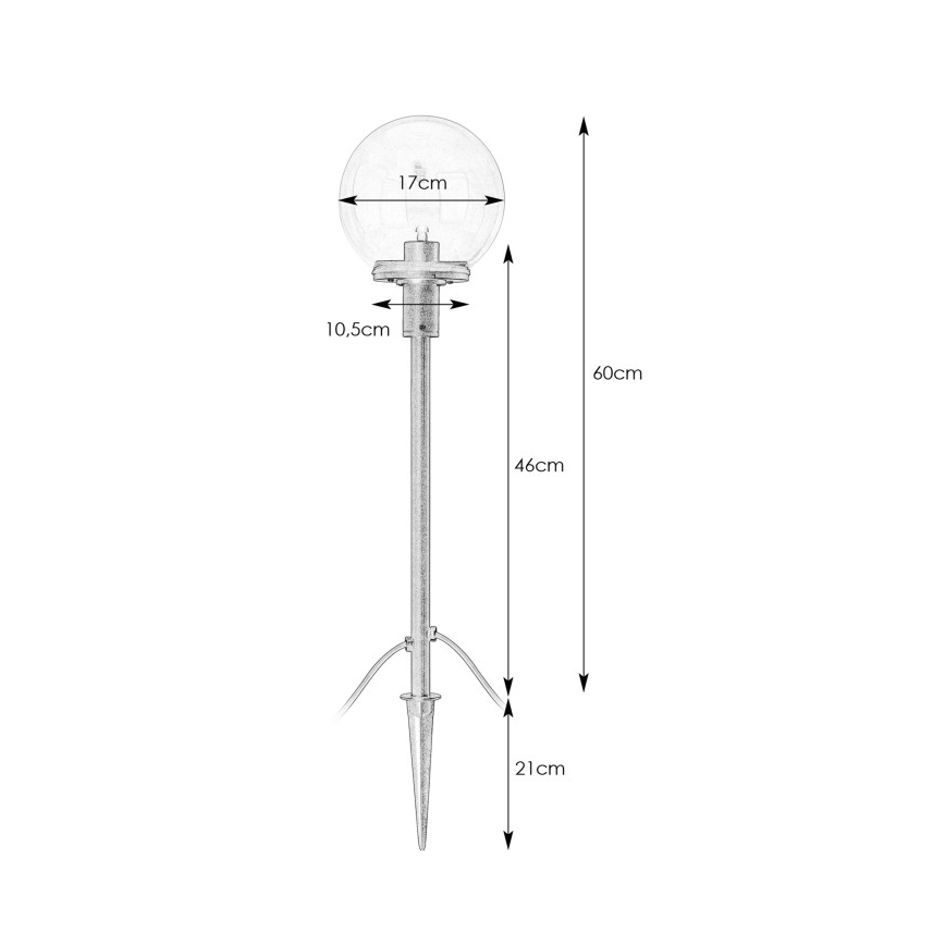 Markslöjd 107283 - LED kültéri lámpa GARDEN24 LED/3W/24V 81 cm IP44 fekete/átlátszó