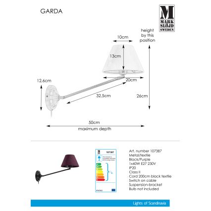 Markslöjd 107387 - Fali lámpa GARDA 1xE27/60W/230V