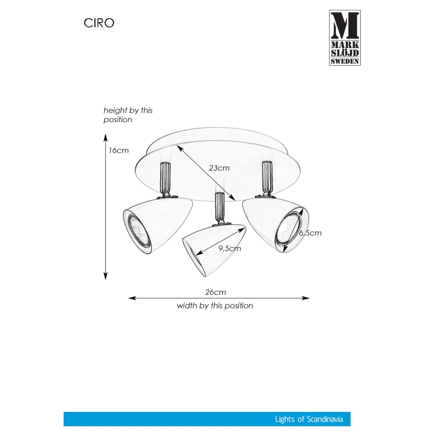 Markslöjd 107412 - Spotlámpa CIRO 3xGU10/35W/230V