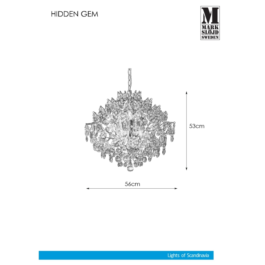 Markslöjd 107415 - Kristály csillár láncon HIDDEN 6xE14/40W/230V