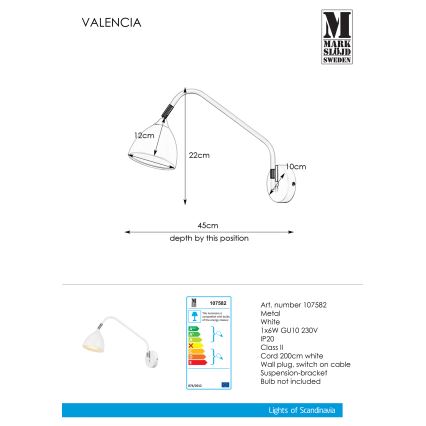 Markslöjd 107582 - Fali lámpa VALENCIA 1xGU10/6W/230V