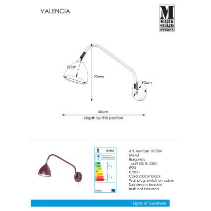 Markslöjd 107584 - Fali lámpa VALENCIA 1xGU10/6W/230V