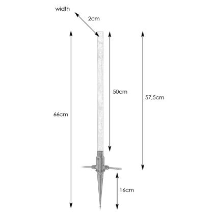 Markslöjd 107719 - LED kültéri lámpa GARDEN24 LED/3W/24V 66 cm IP44 fekete/átlátszó