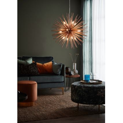 Markslöjd 107752 - Csillár zsinóron SOLEIL 12xE14/20W/260V Rózsaarany