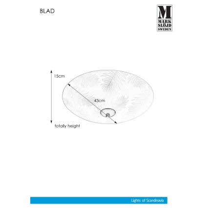 Markslöjd 107755 - Mennyezeti lámpa BLAD 3xE14/40W/230V átm. 43 cm