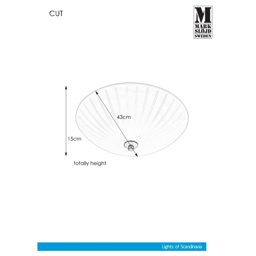 Markslöjd 107759 - Mennyezeti lámpa CUT 3xE14/40W/230V átm. 43 cm