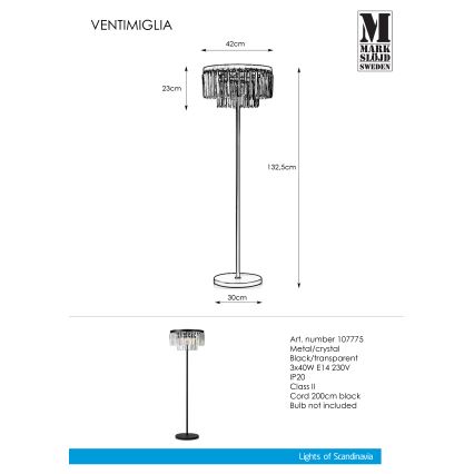 Markslöjd 107775 - Kristály állólámpa VENTIMIGLIA 3xE14/40W/230V