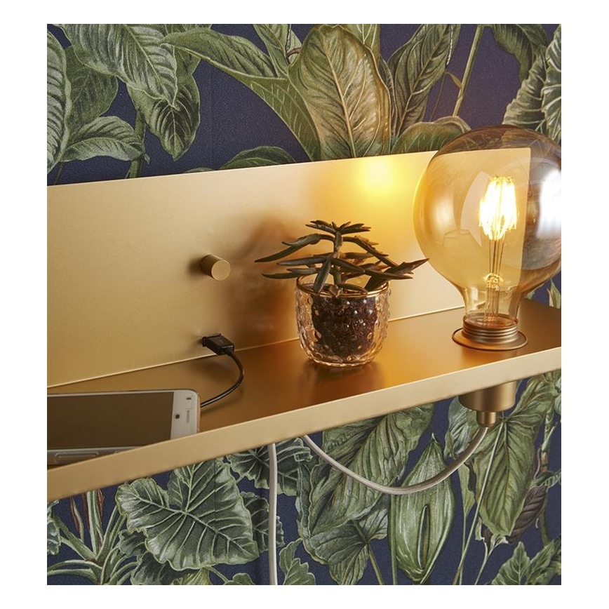 Markslöjd 107791 - Szabályozhatő fali lámpa USB-vel MULTI 1xE27/60W/230V