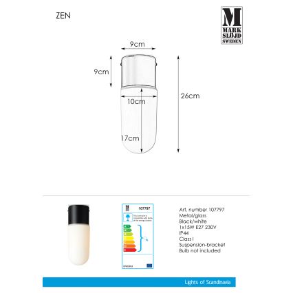 Markslöjd 107797 - Fürdőszobai mennyezeti lámpa ZEN 1xE27/15W/230V IP44