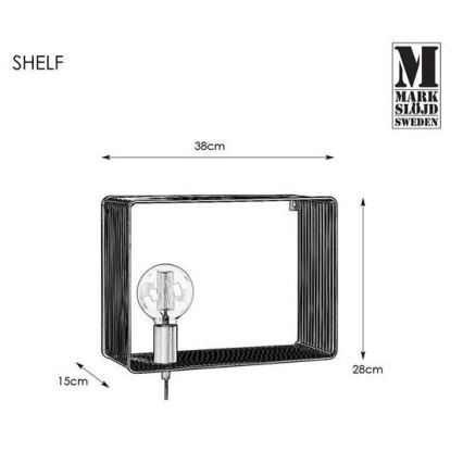 Markslöjd 107814 - Fali lámpa SHELF 1xE27/60W/230V