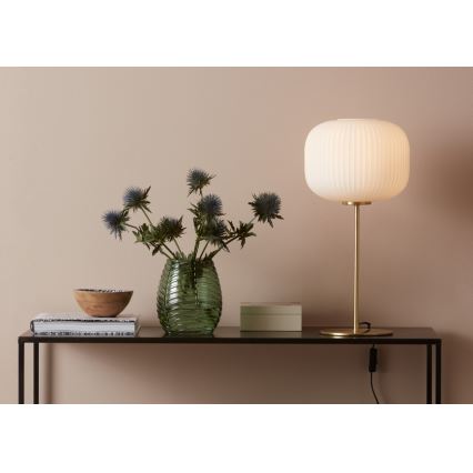 Markslöjd 107819 - Asztali lámpa SOBER 1xE27/60W/230V fehér/sárgaréz