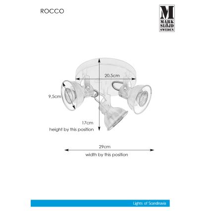 Markslöjd 107852 - Spotlámpa ROCCO 3xGU10/7W/230V