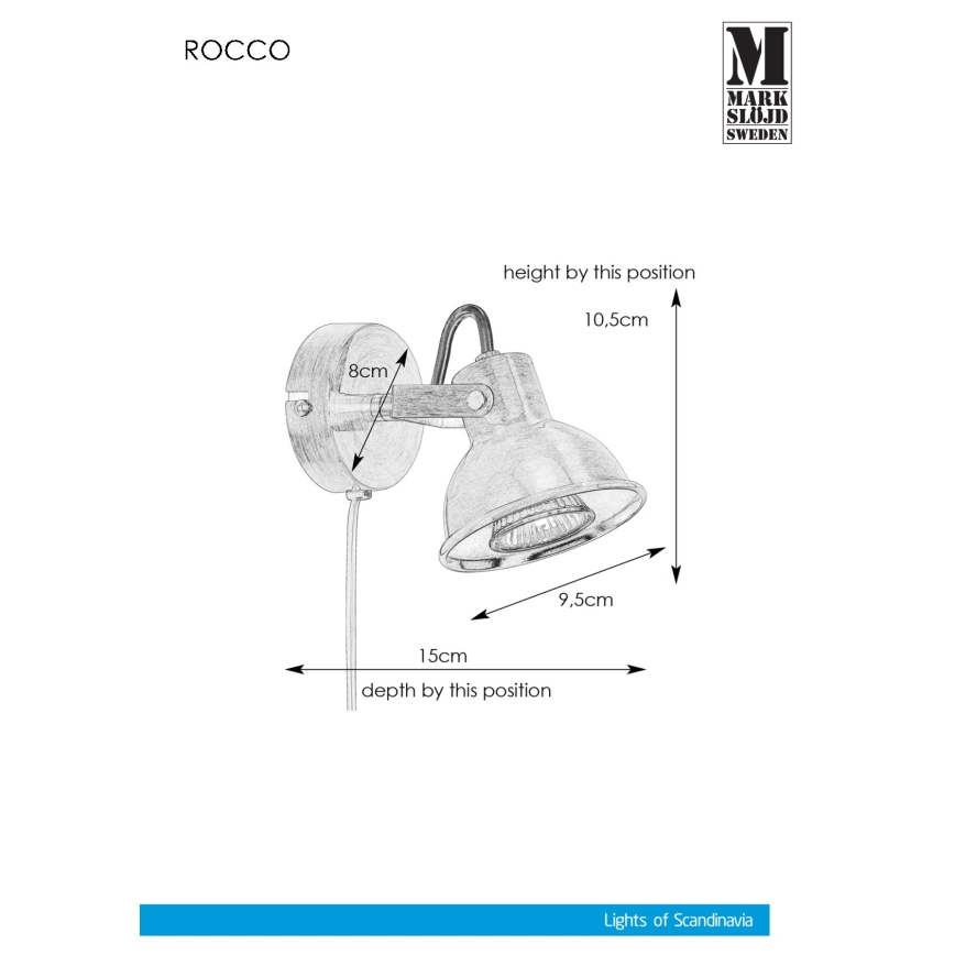Markslöjd 107853 - Fali spotlámpa ROCCO 1xGU10/7W/230V