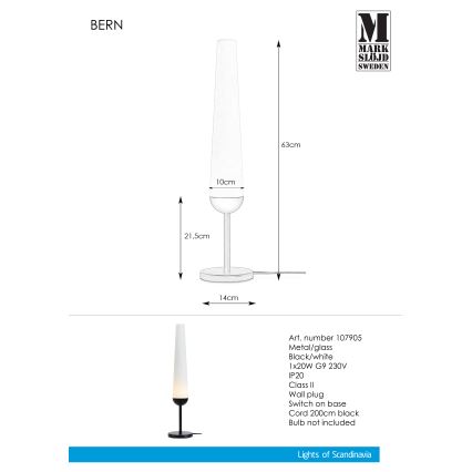 Markslöjd 107905 - Asztali lámpa BERN 1xG9/20W/230V