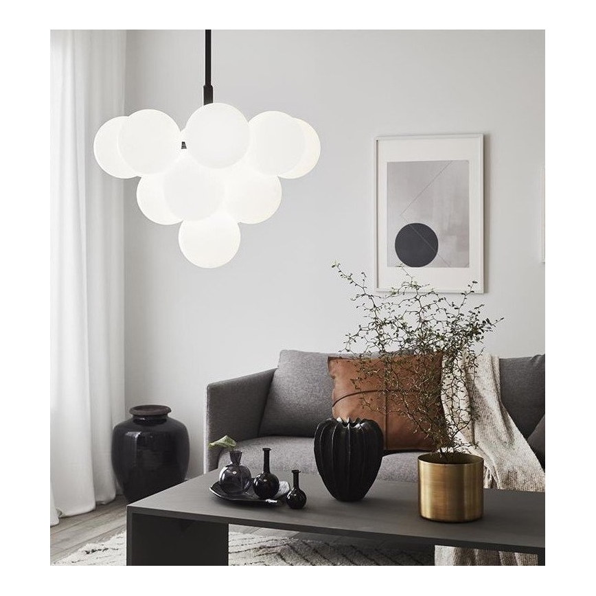 Markslöjd 107911 - Rúdra szerelt csillár MERLOT 13xG9/20W/230V átm. 56 cm fehér/fekete