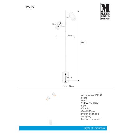 Markslöjd 107948 - Állólámpa TWIN 2xE14/40W/230V