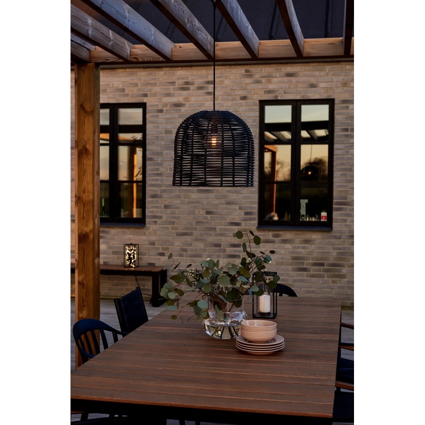 Markslöjd 107990 - LED kültéri függeszték GARDEN24 LED/2,86W/24V IP44 rattan/fekete