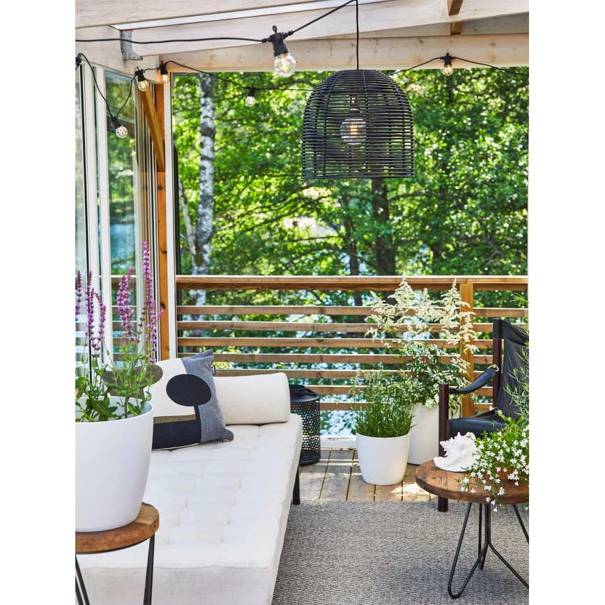 Markslöjd 107990 - LED kültéri függeszték GARDEN24 LED/2,86W/24V IP44 rattan/fekete