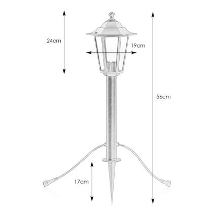 Markslöjd 107991 - LED kültéri lámpa GARDEN24 LED/3W/24V 56 cm IP44 fekete