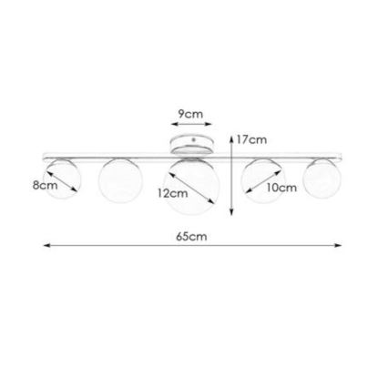Markslöjd 108066 - Fürdőszobai mennyezeti lámpa PURO 5xG9/20W/230V IP44