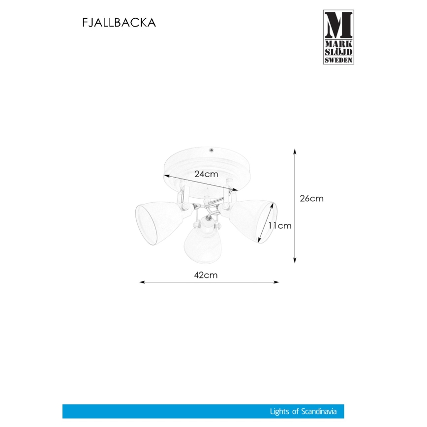 Markslöjd 108083 - Fürdőszobai spotlámpa FJÄLLBACKA 3xG9/20W/230V IP44 fehér