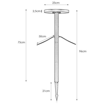 Markslöjd 108173 - GARDEN24 kültéri LED-lámpa LED/5W/24V 96 cm IP44 fekete