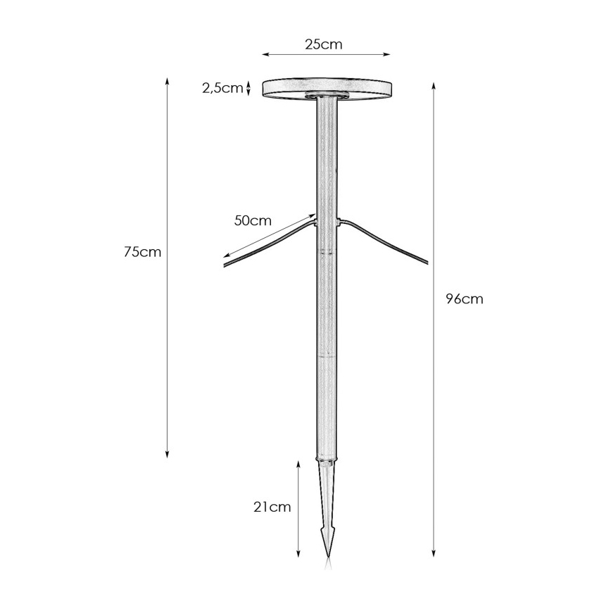 Markslöjd 108173 - GARDEN24 kültéri LED-lámpa LED/5W/24V 96 cm IP44 fekete