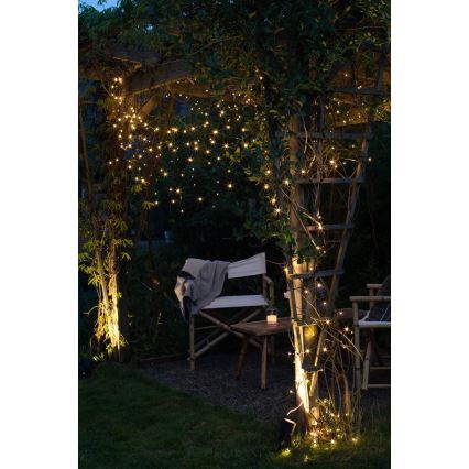 Markslöjd 108179 - GARDEN24 LED kültéri karácsonyi fényfüggöny, 160×LED/24V, 3,1 m, meleg fehér