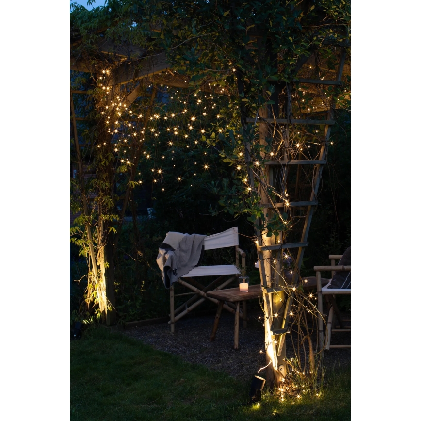 Markslöjd 108179 - GARDEN24 LED kültéri karácsonyi fényfüggöny, 160×LED/24V, 3,1 m, meleg fehér