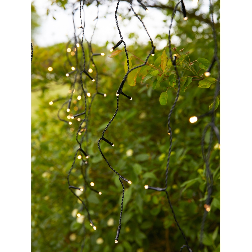 Markslöjd 108179 - GARDEN24 LED kültéri karácsonyi fényfüggöny, 160×LED/24V, 3,1 m, meleg fehér