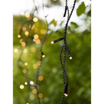 Markslöjd 108179 - GARDEN24 LED kültéri karácsonyi fényfüggöny, 160×LED/24V, 3,1 m, meleg fehér