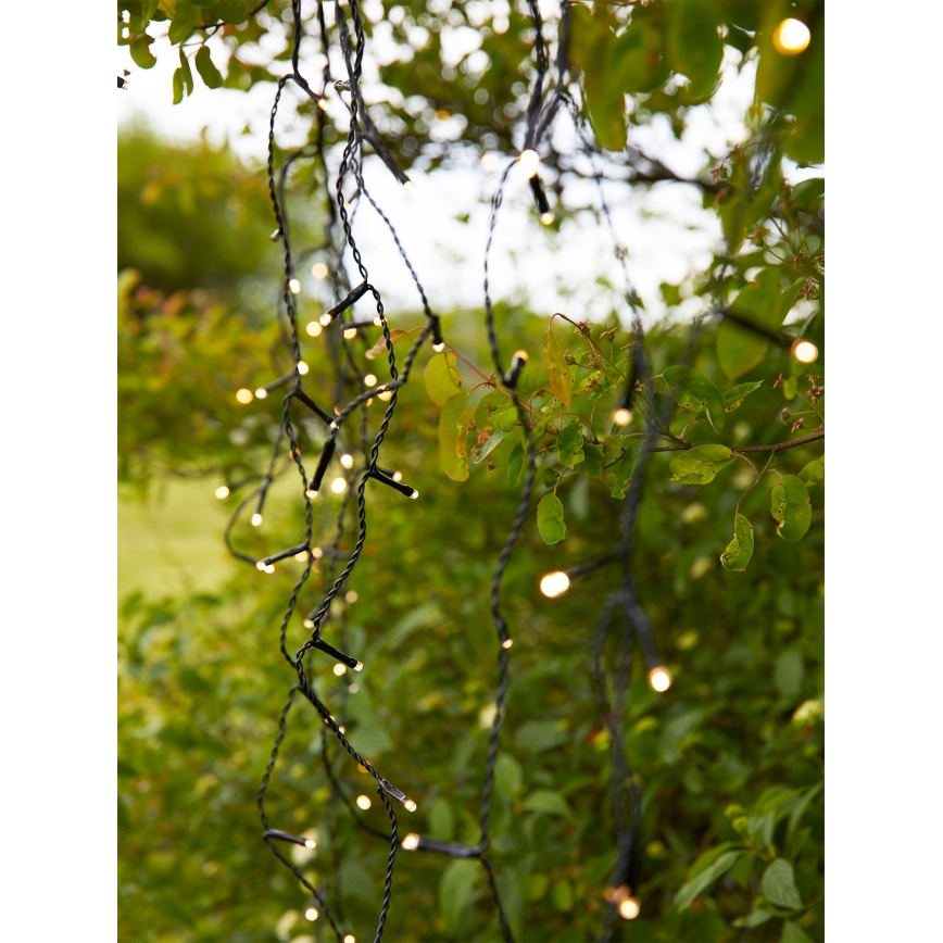 Markslöjd 108179 - GARDEN24 LED kültéri karácsonyi fényfüggöny, 160×LED/24V, 3,1 m, meleg fehér