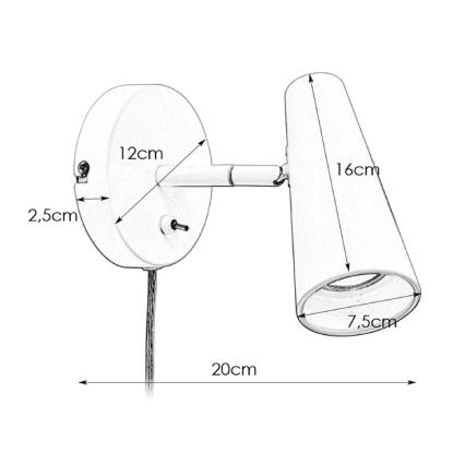 Markslöjd 108200 - Fali spotlámpa CREST 1xGU10/7W/230V fekete