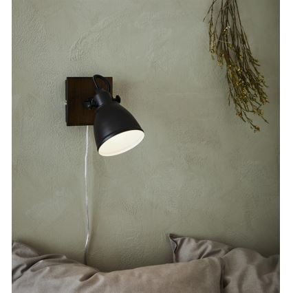 Markslöjd 108211 - Fali spotlámpa NATIVE 1xE14/18W/230V fekete/barna