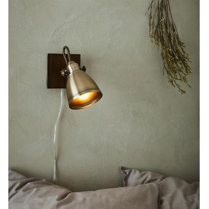 Markslöjd 108212 - Fali spotlámpa NATIVE 1xE14/18W/230V réz/barna