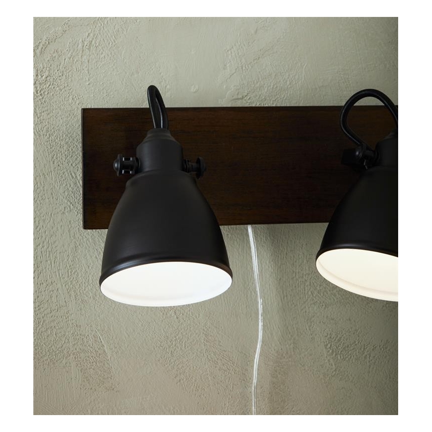 Markslöjd 108213 - Fali spotlámpa NATIVE 2xE14/18W/230V fekete/barna