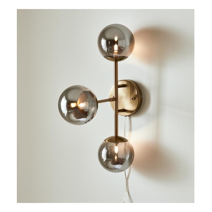 Markslöjd 108253 - Fali lámpa TRINITY 3xG9/20W/230V arany/szürke