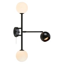 Markslöjd 108255 - Fali lámpa BESIDE 2xG9/20W/230V + 1xGU10/7W/230V fekete