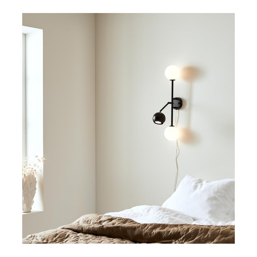Markslöjd 108255 - Fali lámpa BESIDE 2xG9/20W/230V + 1xGU10/7W/230V fekete