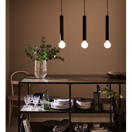 Markslöjd 108262 - Csillár zsinóron SENCILLO 3xE27/40W/230V fekete