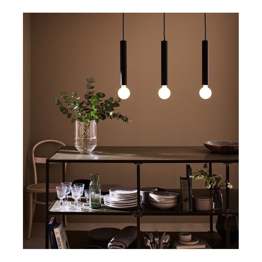 Markslöjd 108262 - Csillár zsinóron SENCILLO 3xE27/40W/230V fekete