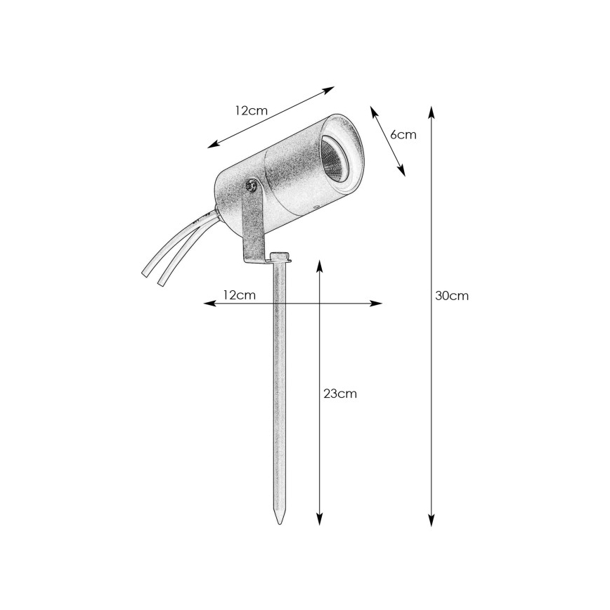 Markslöjd 108483 - GARDEN24 kültéri LED-lámpa, 3 W / 24 V, 30 cm, IP44, fekete