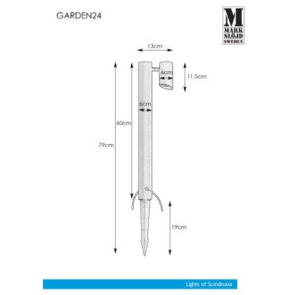 Markslöjd 108485 - LED Kültéri lámpa GARDEN24 LED/6W/24V 60 cm IP44 fekete