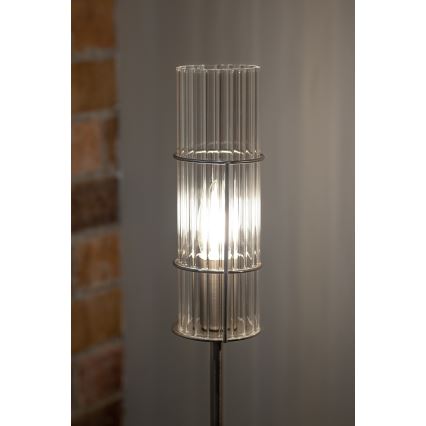 Markslöjd 108558 - Asztali lámpa TUBO 1xE14/40W/230V 65 cm fényes króm/átlátszó