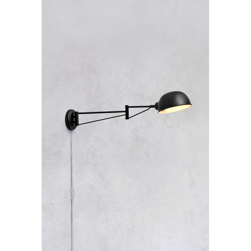 Markslöjd 108587 - Fali lámpa PORTLAND 1xE27/40W/230V fekete