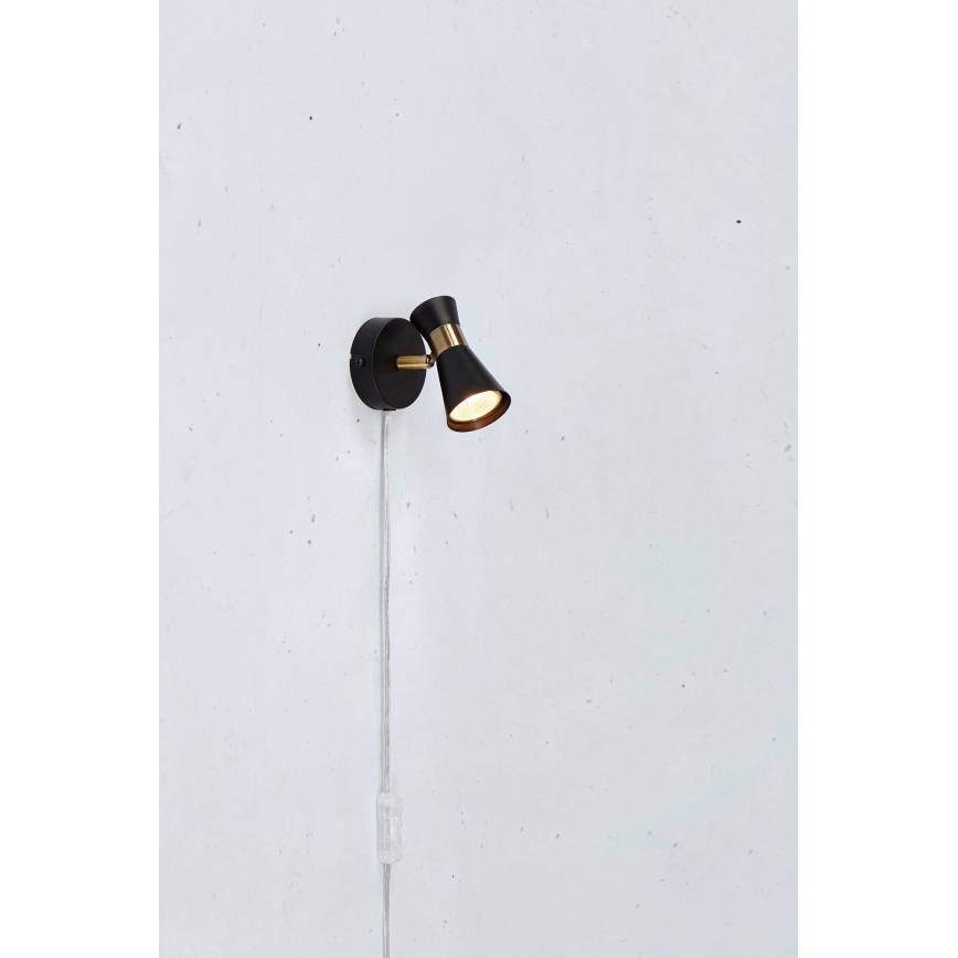 Markslöjd 108625 - Fali spotlámpa FOLIE 1xGU10/7W/230V fekete/sárgaréz