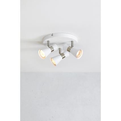 Markslöjd 108628 - Spotlámpa FOLIE 3xGU10/7W/230V fehér/matt króm