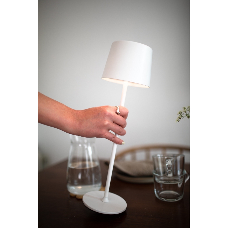 Markslöjd 108654 - LED állítható fényerejű tölthető lámpa FIORE LED/2W/5V IP44 38 cm fehér