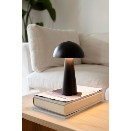 Markslöjd 108655 - LED fényerőszabályozható, tölthető asztali lámpa FUNGI LED/1,5W/5V 2000 mAh IP44 fekete