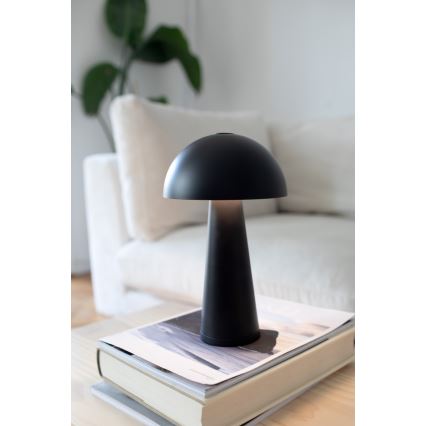 Markslöjd 108655 - LED fényerőszabályozható, tölthető asztali lámpa FUNGI LED/1,5W/5V 2000 mAh IP44 fekete